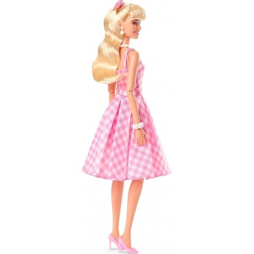 Figura Barbie Con Vestido Rosa Gingham Articulada 30 cms