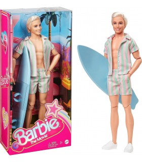 Figura Ken Con Tabla De Surf Y Conjunto A Rayas Barbie Articulado 30 cms
