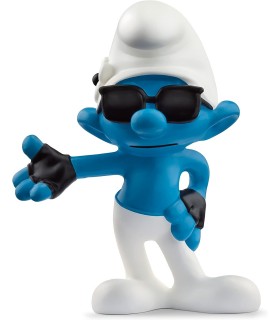 Figura Pitufo Vanidoso Con Gafas de Sol y Guantes Mitones 5,5 cms