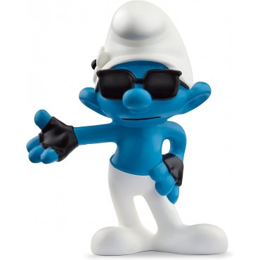 Figura Pitufo Vanidoso Con Gafas de Sol y Guantes Mitones 5,5 cms