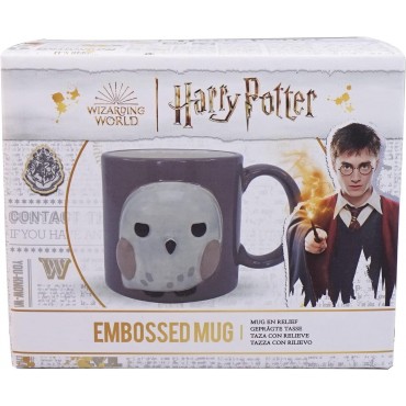 Taza Hedwig Hogwarts Is My Home Kawaii Harry Potter Con Relieve Cerámica 350 ml