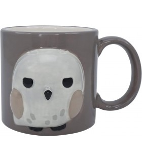 Taza Hedwig Hogwarts Is My Home Kawaii Harry Potter Con Relieve Cerámica 350 ml