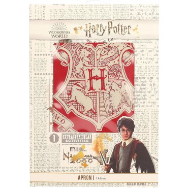 Delantal Rojo Logo Hogarts Harry Potter 