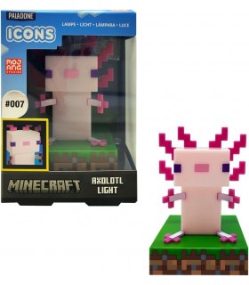 Lámpara Ajolote Axolotl Minecraft Icons 10,7 cms