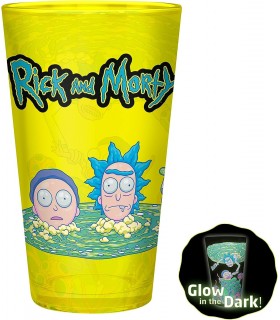 Set Regalo Rick & Morty Taza 285 mls + Vaso Cristal 500 mls + 2 Posavasos
