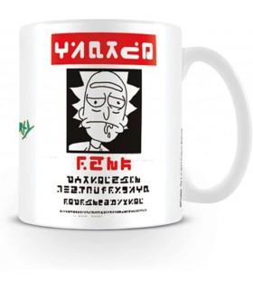 Taza Cartel Se Busca Rick Y Morty Cerámica 320 mls