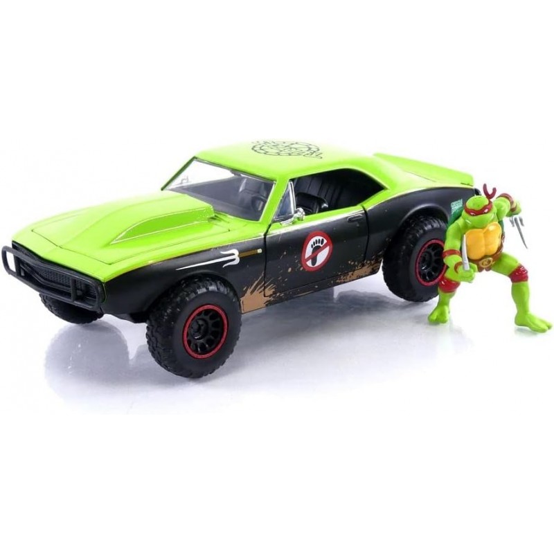 Réplica Chevrolet Camaro Hollywood Rides 1967 Y Figura Raphael Las Tortugas Ninja Teenage Mutant Ninja Turtles 20 cms