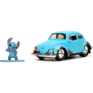 Réplica Volkswagen Escarabajo Y Figura Stitch Lilo & Stitch Disney 14 cms