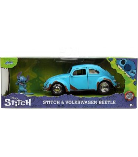 Réplica Volkswagen Escarabajo Y Figura Stitch Lilo & Stitch Disney 14 cms