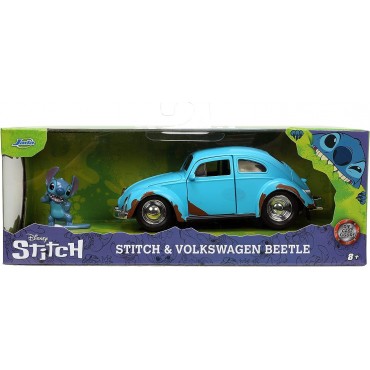 Réplica Volkswagen Escarabajo Y Figura Stitch Lilo & Stitch Disney 14 cms