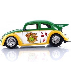 Réplica Escarabajo Volkswagen Drag Beetle 1959 Y Figura Michelangelo Las Tortugas Ninja Teenage Mutant Ninja Turtles 17 cms