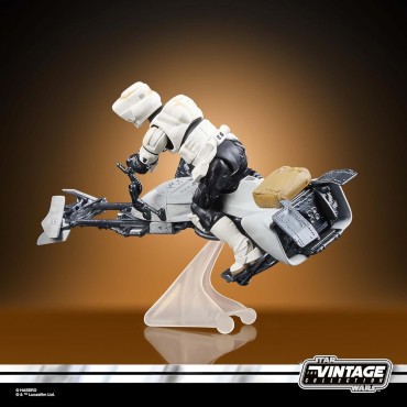 Set Figuras Speeder Bike Scout Trooper Y Grogu The Mandalorian Star Wars Articuladas 9,5 cms