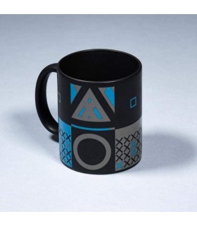 Taza Play Station Iconos Azul y Negro Cerámica 325 mls