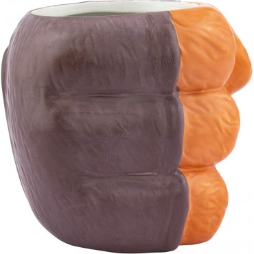 Taza 3D Puño Crash Bandicoot Relieve Cerámica 350 mls