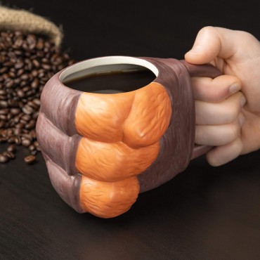 Taza 3D Puño Crash Bandicoot Relieve Cerámica 350 mls