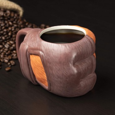 Taza 3D Puño Crash Bandicoot Relieve Cerámica 350 mls