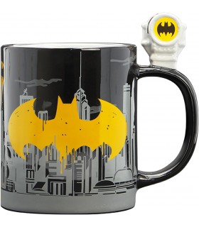 Taza 3D Batseñal Batman DC Cómics Cerámica 460 mls