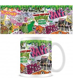 Taza Graffiti Las Tortugas Ninja TMNT Mutant Mayhem Cerámica 320 mls