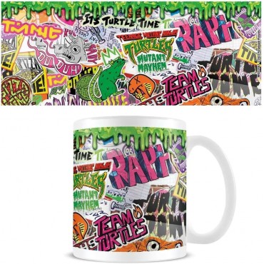 Taza Graffiti Las Tortugas Ninja TMNT Mutant Mayhem Cerámica 320 mls