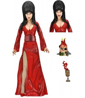 Figura Elvira Mistress Of Dark Con Vestido Rojo Red Friht Y Boo Articulada 20 cms