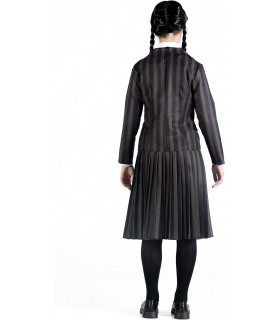 Disfraz Uniforme Colegio Con Peluca Wednesday Addams Miércoles Addams Talla M