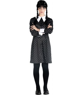 Disfraz Vestido Y Peluca Wednesday Addams Miércoles Addams Talla M 