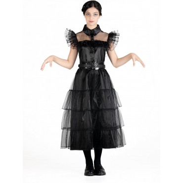 Disfraz Vestido De Baile Wednesday Addams Miércoles Addams Talla M