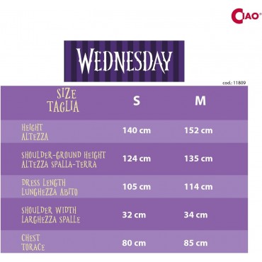 Disfraz Vestido De Baile Wednesday Addams Miércoles Addams Talla M