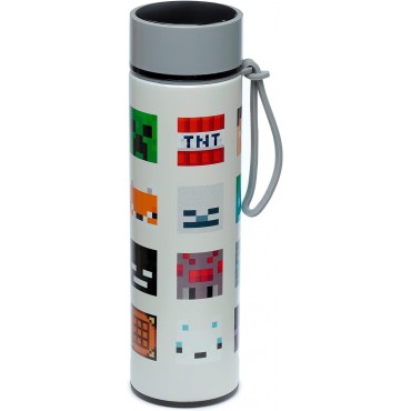 Botella Térmica Caras Personajes Minecraft Con Termómetro Digital 450 mls