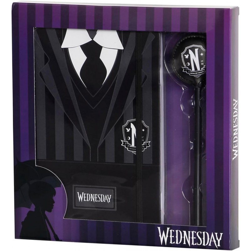 Pack Cuaderno Y Bolígrafo Uniforme Wednesday Addams 