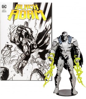Figura Black Adam Page Punchers DC Con Cómic Line Art Variant Articulada 18 cms