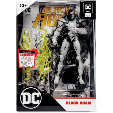 Figura Black Adam Page Punchers DC Con Cómic Line Art Variant Articulada 18 cms
