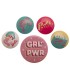 Set De Chapas Girl Power Barbie 3,8 y 2,5 cms