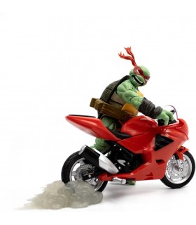 Figura Raphael With Motorcycle Las Tortugas Ninja Articulada 13 cms