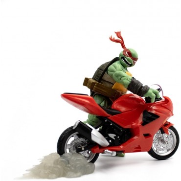 Figura Raphael With Motorcycle Las Tortugas Ninja Articulada 13 cms