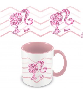 Taza Barbie Silueta Y Logo Cerámica 320 mls