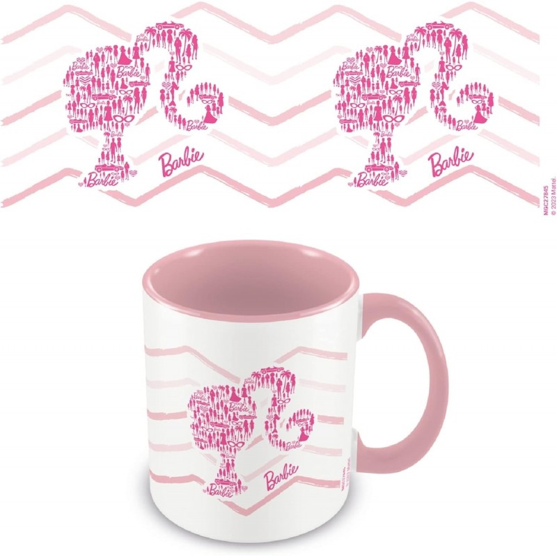 Taza Barbie Silueta Y Logo Cerámica 320 mls