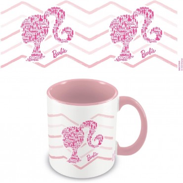Taza Barbie Silueta Y Logo Cerámica 320 mls