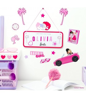Letrero De Habitación Customizable Barbie 25 x 10 cms