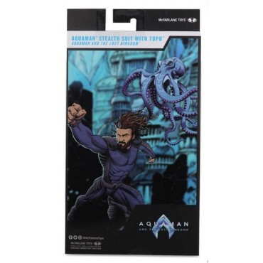 Figura Aquaman Stealth Suit Con Topo Aquaman Y El Reino Perdido Articulada 18 cms