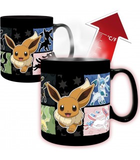 Taza Térmica Eevee Cambia De Color Pokémon Cerámica 460 mls