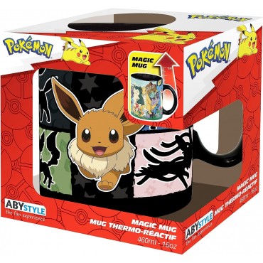 Taza Térmica Eevee Cambia De Color Pokémon Cerámica 460 mls