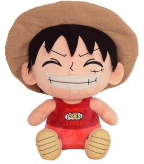 Peluche Monkey D. Luffy One Piece Con Camiseta Tirantes Tamago Jiken 26 cms