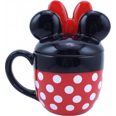 Taza 3D Con Tapa Cuerpo Minnie Mouse Disney 425 mls