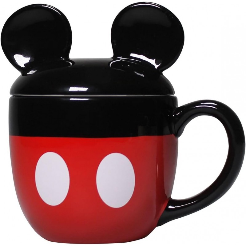 Taza 3D Con Tapa Cuerpo Mickey Mouse Disney 425 mls