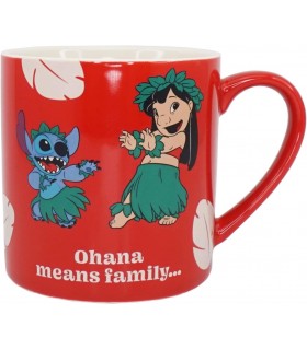 Taza Ohana Means Family Lilo & Stitch Bailando Disney Cerámica 310 mls