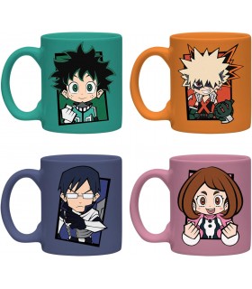 Set 4 Tazas Espresso My Hero Academia Cerámica 150 mls