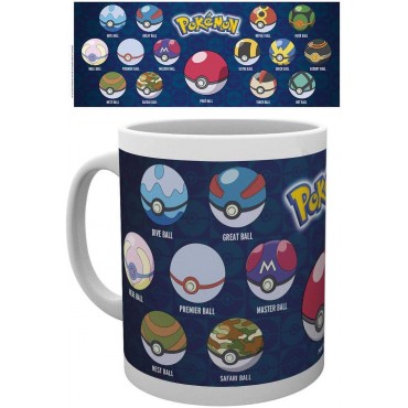 Taza Tipos De Poke Ball Pokémon Nintendo Cerámica 320 mls
