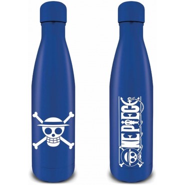 Botella Metálica Azul Logo One Piece 540 mls