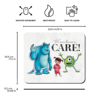 Alfombrilla Ratón Mousepad We Scare Because We Care Monstruos S.A. Pixar 100 Aniversario Disney